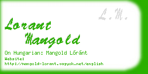 lorant mangold business card