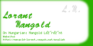 lorant mangold business card